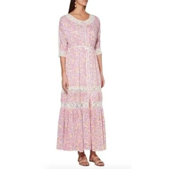 NWT LOVESHACKFANCY Callan Dress Jetset Maxi Lace Floral Boho- size 2 - Picture 3 of 13